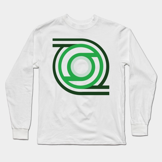 Geometric green abstract modern Long Sleeve T-Shirt by carolsalazar